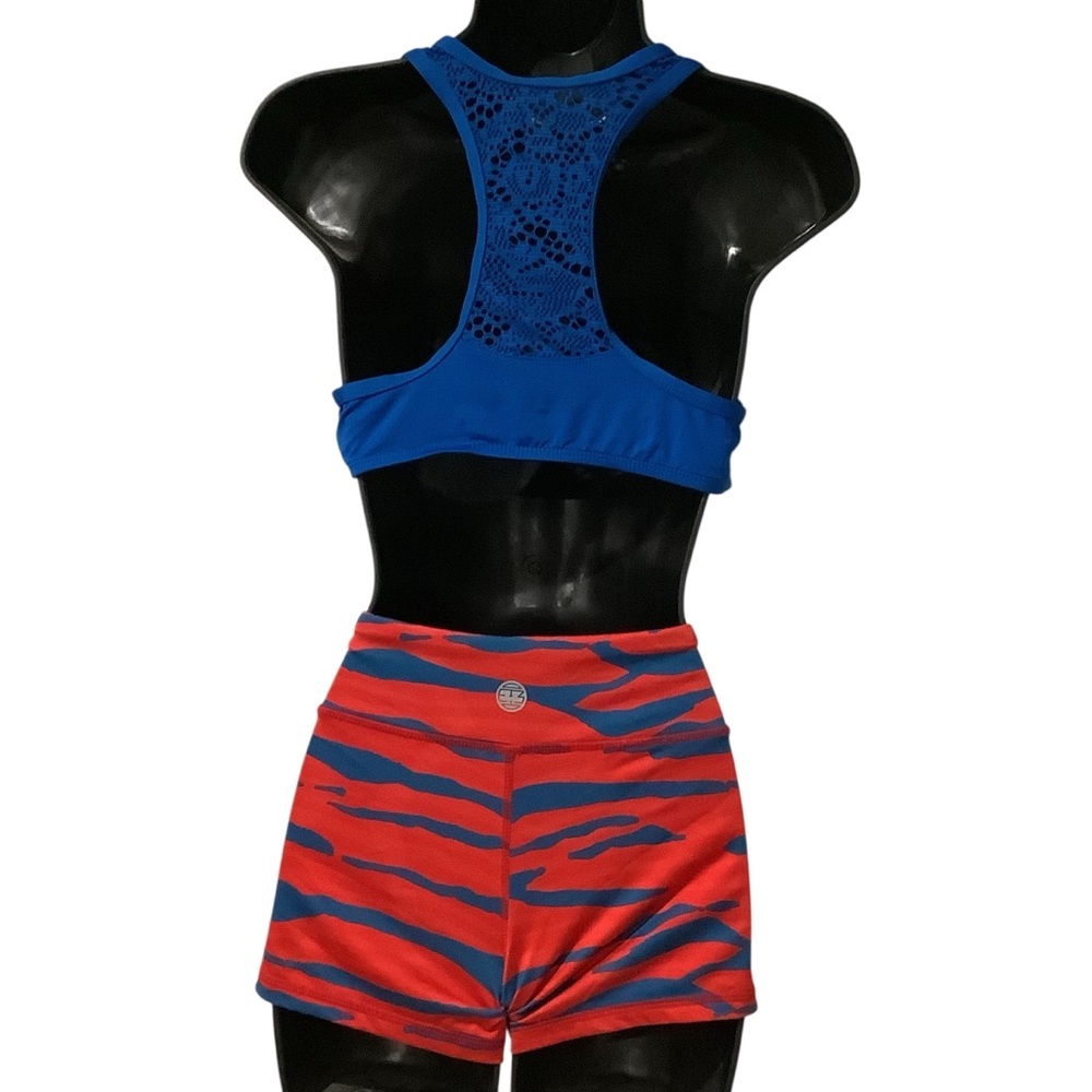Stylish Blue and Red Swim Sports 3” Volleyball shorts and Royal Blue Top - Picture 2 of 8